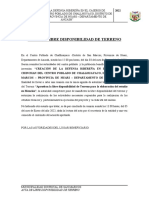 Acta de Libre Disponibilidad de Terreno