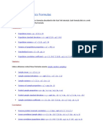 Statistics Formulas