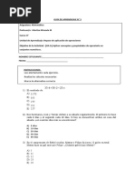 8° Matemática Guía 3 Aplicaciones de Operatoria