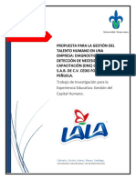 Propuesta para La Gestión Del Talento Humano en Lala. Calvario, Cortes, Juarez, Reyes, Santiago