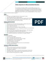 Workplace Inspection For MSD Hazards Checklist