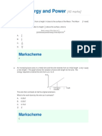 Work Energy and Power Markscheme