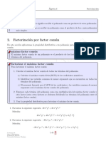 Algebra 1 Ejercicios Factorizacion Factor Comun 15ej