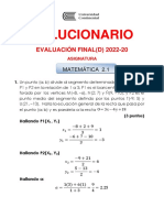 Solucionario: EVALUACIÓN FINAL (D) 2022-20