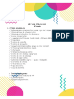 Lista de Útiles 2023 - 3er Grado