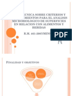 Criterios y Procedimientos para Realizar Analisis Microbiologicos Sobre Superficies