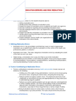 Module 7: Medication Errors and Risk Reduction: Learning Outcomes