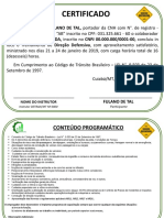 Certificado Direção Defensiva