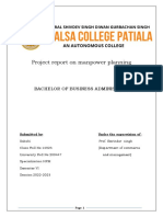 Project Report On Manpower Planning: Bachelor of Business Administration