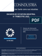 Encuesta de Coyuntura Industrial Iv Trimestre 2022