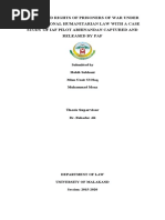 Status and Rights of Prisoners of War Under International Humanitarian Law With A Case Study of Iaf Pilot Abhinandan Captured and Released by Paf