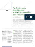 The Single-Tooth Dental Implant: Practical Guidelines For Hard Tissue Augmentation