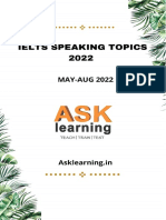 Ielts Speaking Topics May To Aug 2022-Reduced PDF