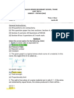 Unit Test II Physicsmx+c