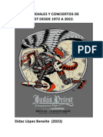 GIRAS MUNDIALES Y CONCIERTOS DE JUDAS PRIEST DESDE 1974 A 2022 Portada