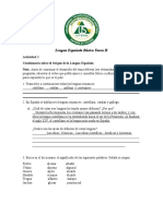 Lengua Española Básica Tarea I 2023