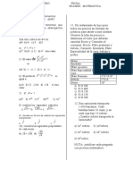 Examen de Matematica de Sexto 2023