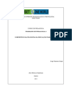 TRABALHO DE PEDAGOGIA 1. Jorge Saimone Inrape