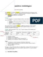 Paramètres Statistiques