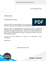 46 Modelo de Carta de Renuncia Voluntaria