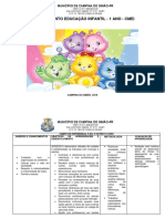 Planejamento Educação Infantil - 1 Ano - Cmei: Campina Do Simão - 2019