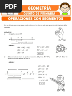 Problemas de Operaciones Con Segmentos para Quinto de Primaria