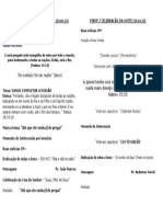 Ordem de Culto Domingo 19 de Março de 2023