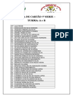 Lista de Cartão 1 Serie A B