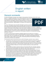 2020 VCE English Written Examination Report: General Comments