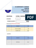 Formato de Inscripcion Futbol Promo 99