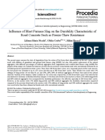 Influence of Blast Furnace Slag On The Durability Characteristic of Road Concrete