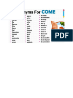 52 Synonyms For COME in English