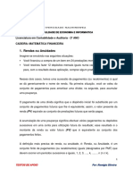 Rendas Ou Anuidades: Licenciatura em Contabilidade e Auditoria - 2º ANO Cadeira: Matemática Financeira