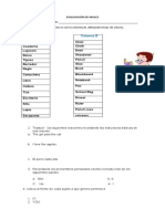 Evaluación de Ingles