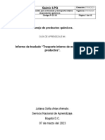 Informe de Traslado "Transporte Interno de Productos Químicos"