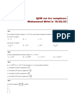 QCM Sur Les Complexes Mohammed Mrini Le 18/02/23: A. 4i B. 4 C. 2i D. 4