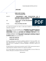 Municipalidad de Picsi - Requerimienro de Convocatoria Cas