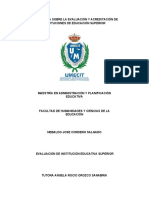 Matriz Dofa Sobre La Evaluación y Acreditación de Instituciones de Educación Superior