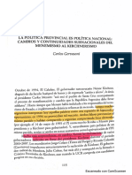 Gervasoni, Carlos - La Política Provincial Es Política Nacional - Cambios y Continuidades Subnacionales Del Menemismo Al Kirchnerismo PDF