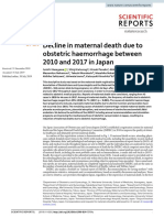 Decline in Maternal Death Due To Obstetric Haemorrhage Between 2010 and 2017 in Japan