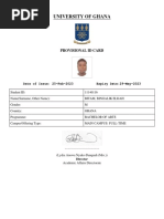 University of Ghana: Provisional Id Card