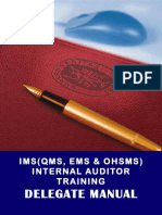 Delegate Manual: I Ms (QMS, E Ms & O HSMS) I Nternal Auditor T Raining