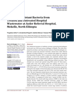 Antibiotic Resistant Bacteria From Treated and Untreated Hospital Wastewater at Ayder Referral Hospital, Mekelle, North Ethiopia