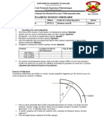 Examens Session Ordinaire: Fenêtres Longueur D'onde de Fonctionnement Type de Fibres Optique Utilisation