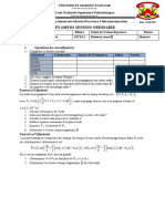 Examens Session Ordinaire: GSM Gprs Edge Umts LTE