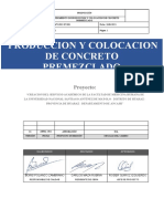 Procedimiento de Producicion y Colocacion de Concreto Premezclado