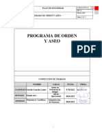 Plan de Seguridad Programa de Orden Y Aseo