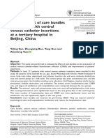 Positive Effect of Care Bundles On Patients With Central Venous Catheter Insertions at A Tertiary Hospital in Beijing, China