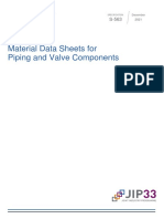 Material Data Sheets For Piping and Valve Components: December