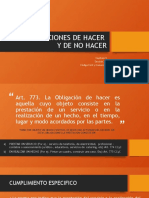 Obligaciones de Hacer y de No Hacer